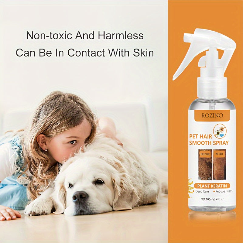Pet Hair Care Spray 100ml Deodorizes Smoothens Non-Greasy for Cats Dogs