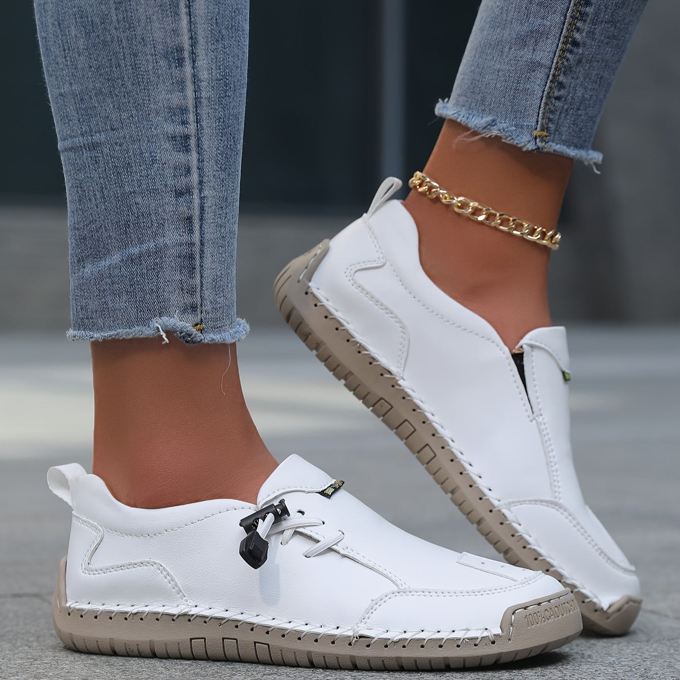 Zapatos de mujer tipo mocasín sintéticos con slip-on casual y borla