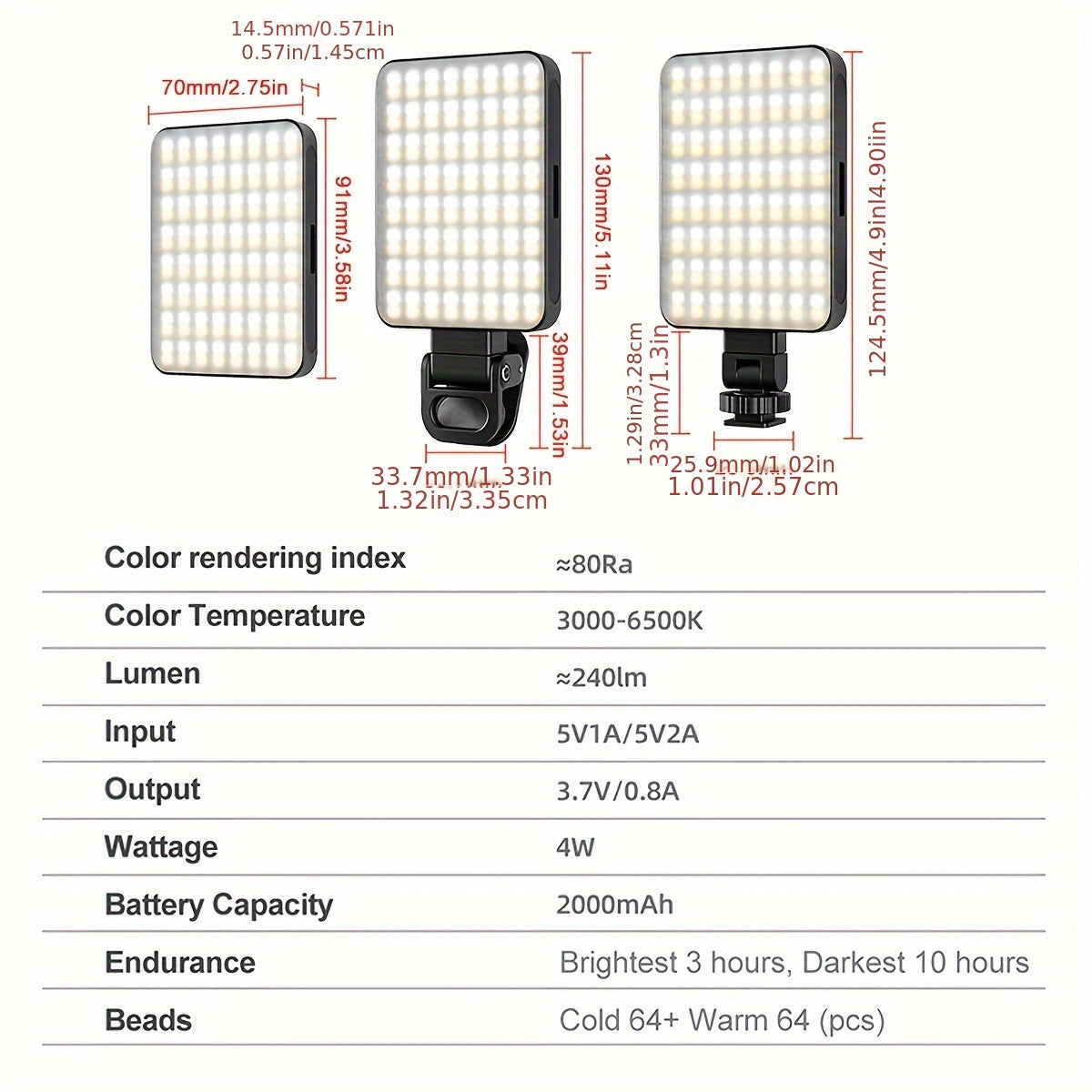 Rechargeable LED Ring Light with Magnetic Attachment and 3 Light Modes for Smartphone Photography and Video Conferencing