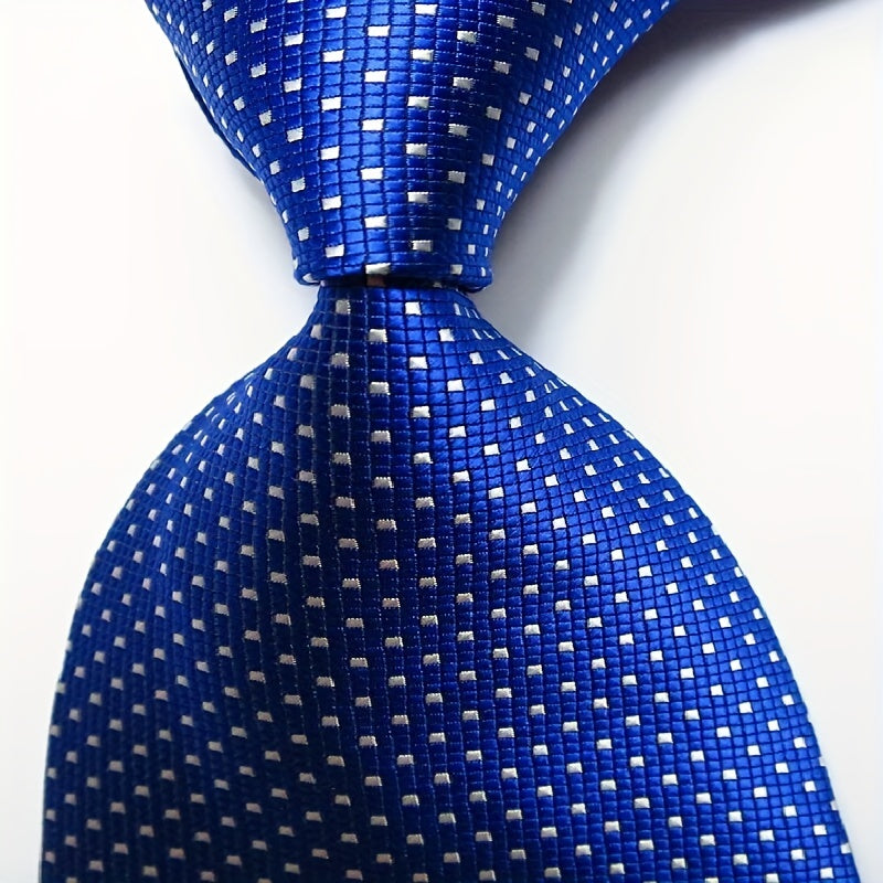 Erkaklar uchun Necktie to'plami Jacquard to'qilgan 9cm Plaid Tie qizil, sariq, ko'k, qora bilan
