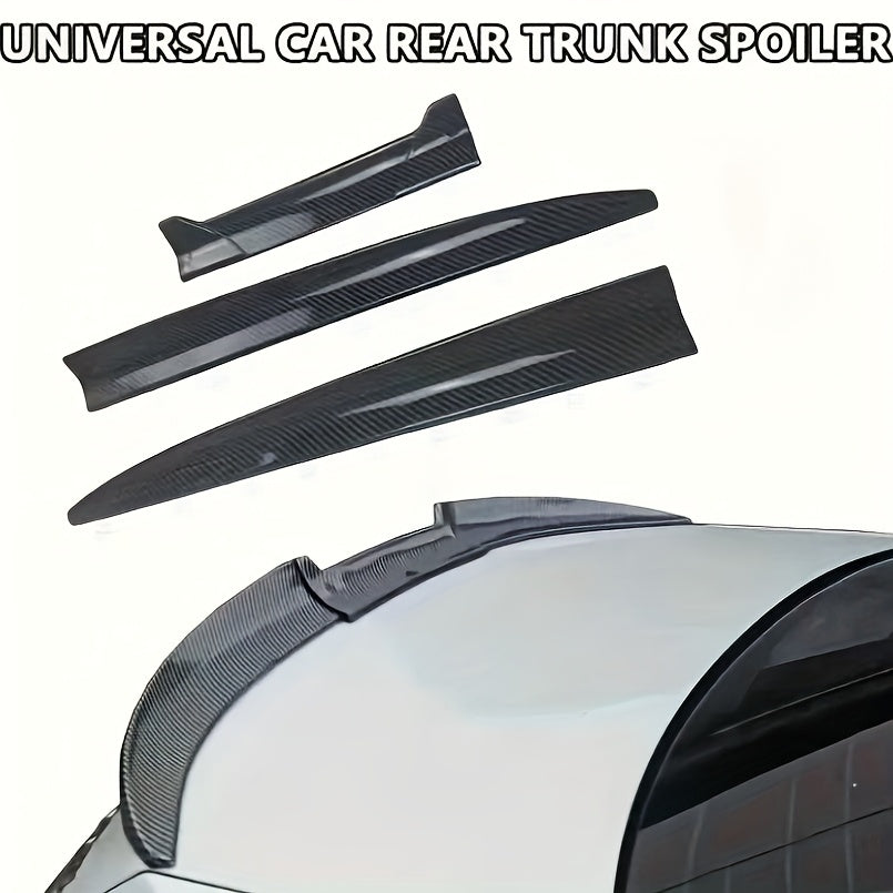 Universal Carbon Fiber Car Rear Spoiler Three-Section Tail Wing Kit