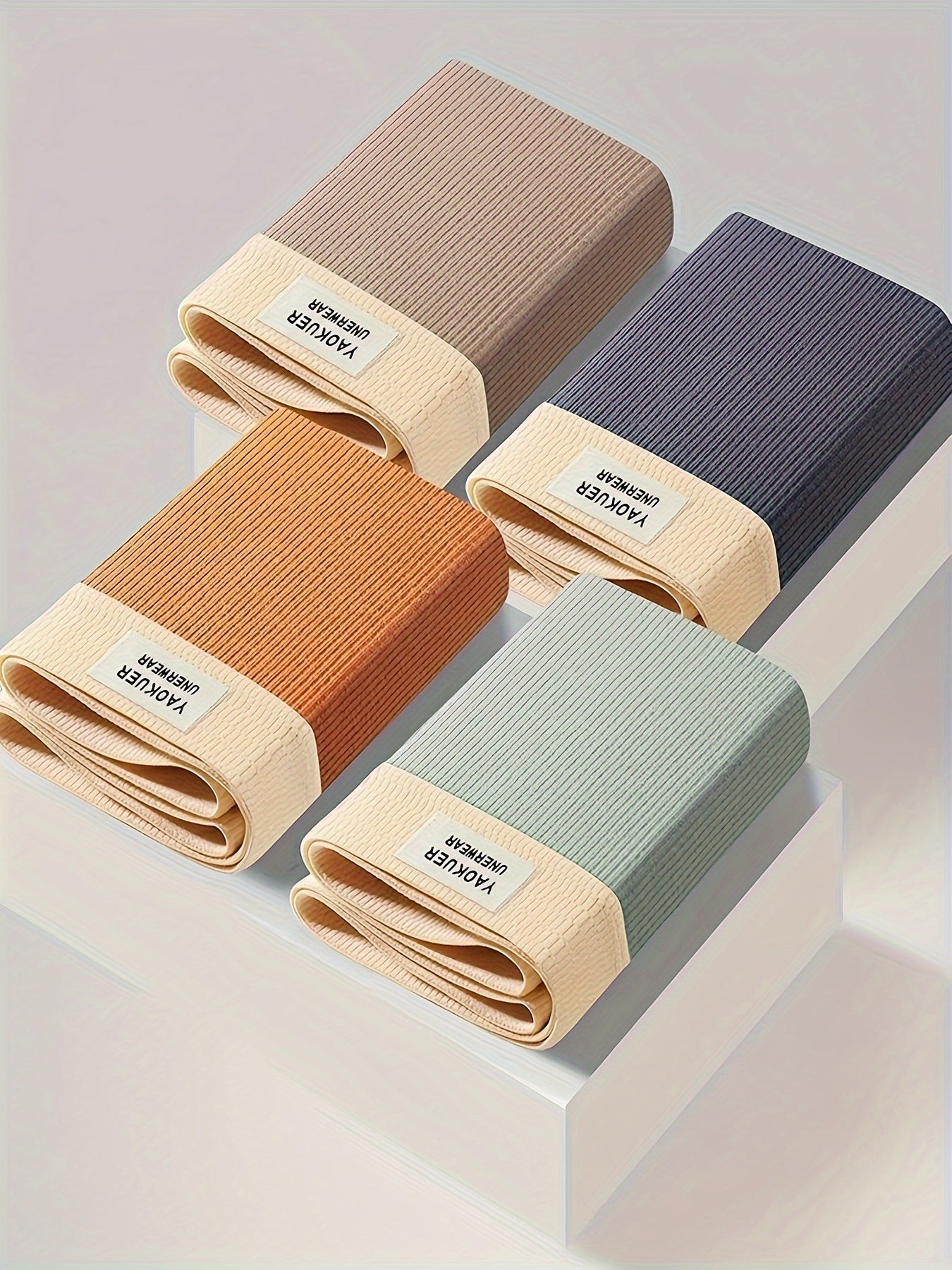 Men's Cotton Boxer Briefs Breathable Quick-Dry Soft Skin-Friendly Mid-Waist Underwear for Daily Wear and Casual Sports