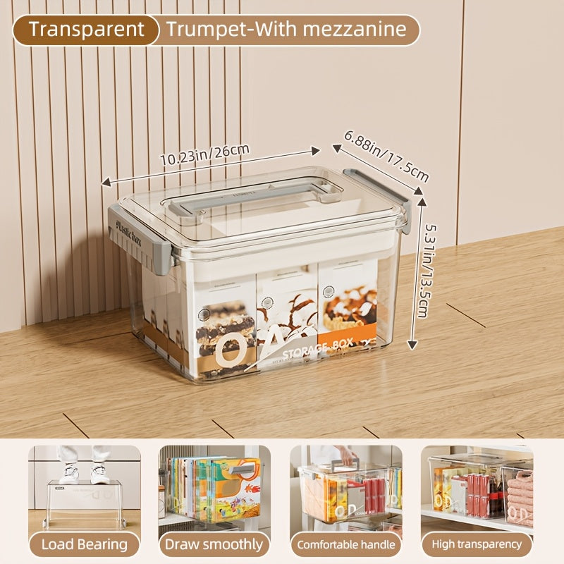 Keng, Suv o'tkazmaydigan saqlash qutisi qopqoq bilan - O'yinchoqlar, atıştırmalıklar va boshqalar uchun ideal - Uy tartibi uchun qulay va mustahkam tutqichlar bilan