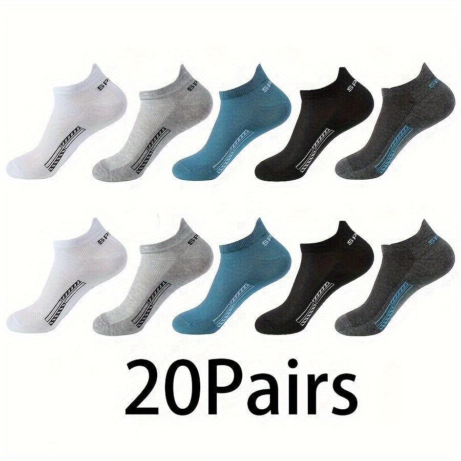 10 Pairs Unisex Low-Cut Breathable Cotton Sport Socks for Outdoor Activities