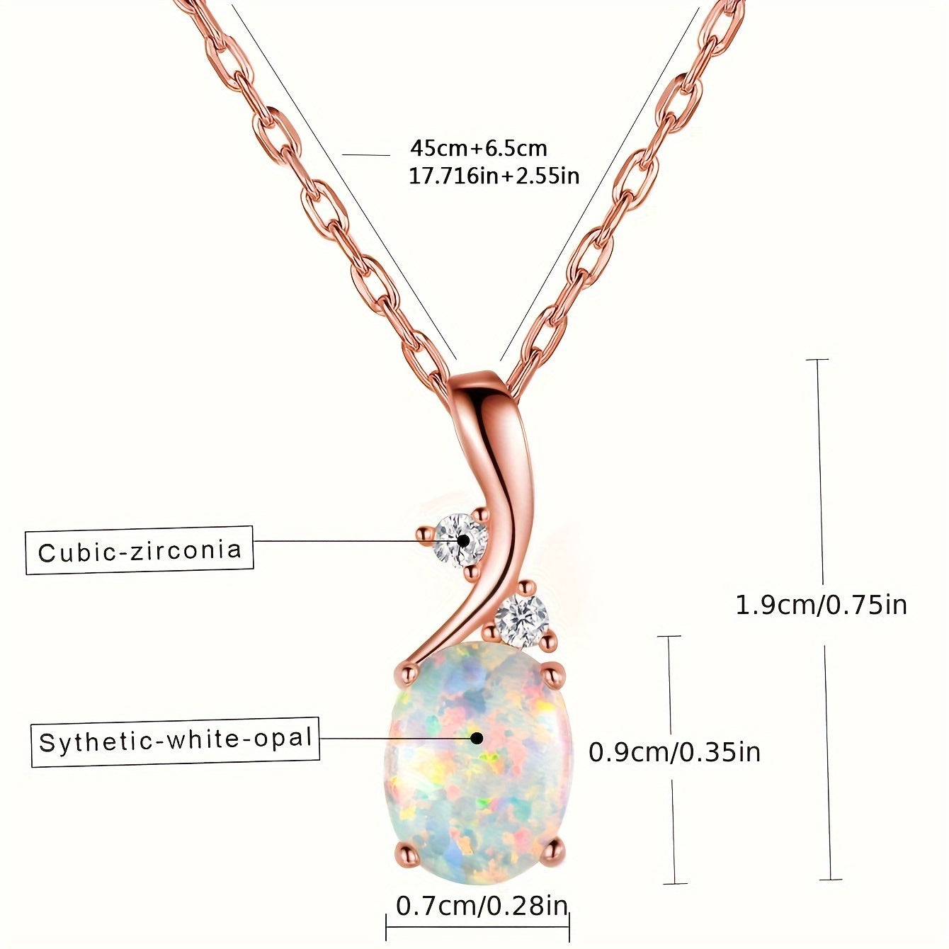 Gold Plated Copper Opal Necklace for Women Stylish Jewelry