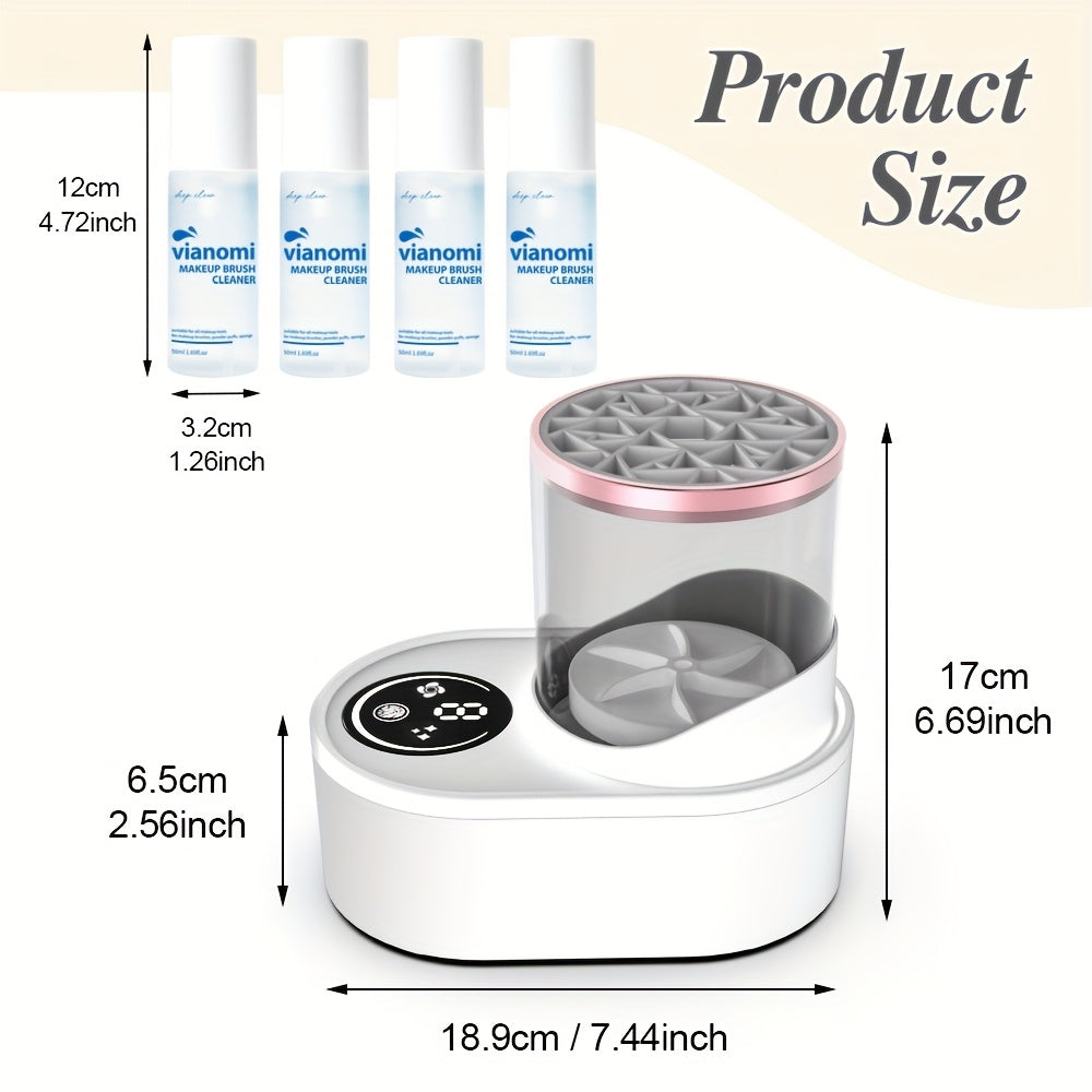 Electric Makeup Brush Cleaner Set UV Light Timer USB Deep Cleaning