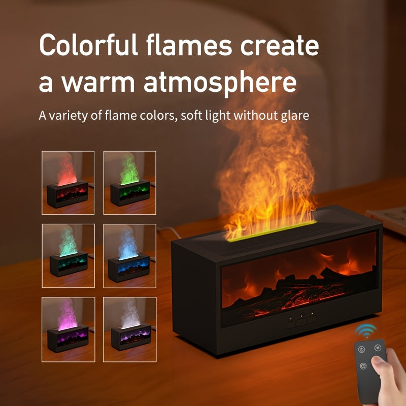 3-in-1 Electric Fireplace Humidifier Diffuser with LED Lights and Remote