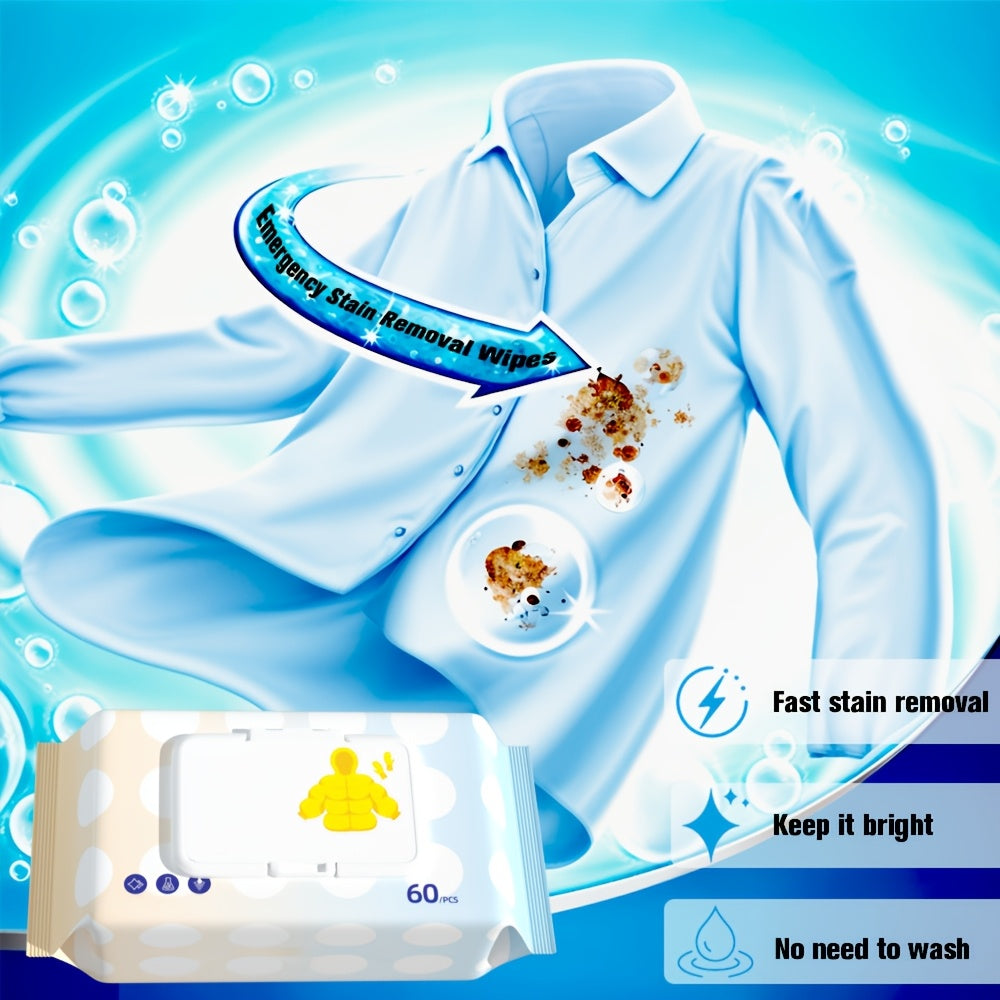 2-Pack Non-Woven Clothing Cleaning Wipes 120 Sheets Dye-Free Garment Care