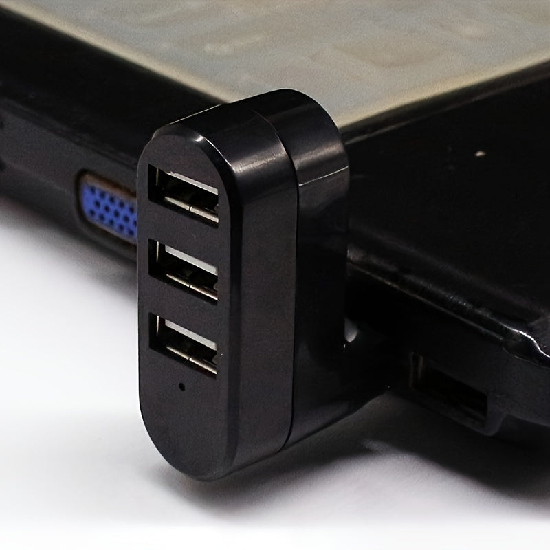 Мини-USB сплиттер-адаптер с 3 вращающимися портами для ноутбука и ПК