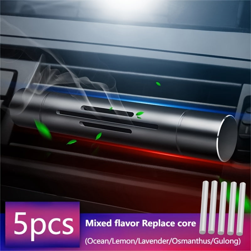 Car Air Freshener Vent Clip Set with Aroma Sticks Diffuser and Solid Fragrance Stick