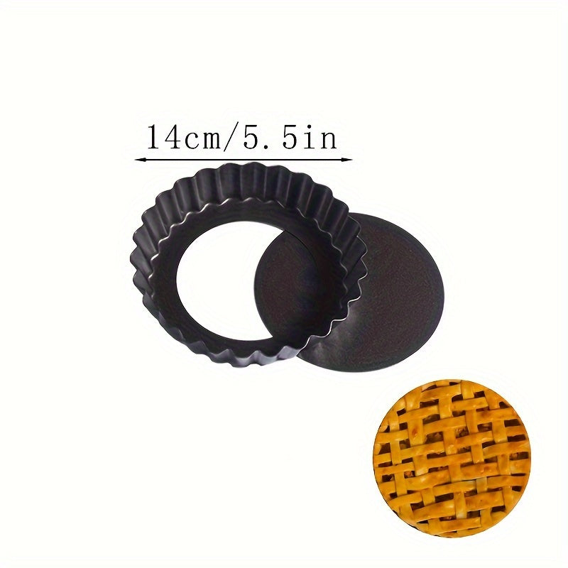 Round Black Baking Pan with Removable Metal Bottom Non-Stick for Pies Cakes