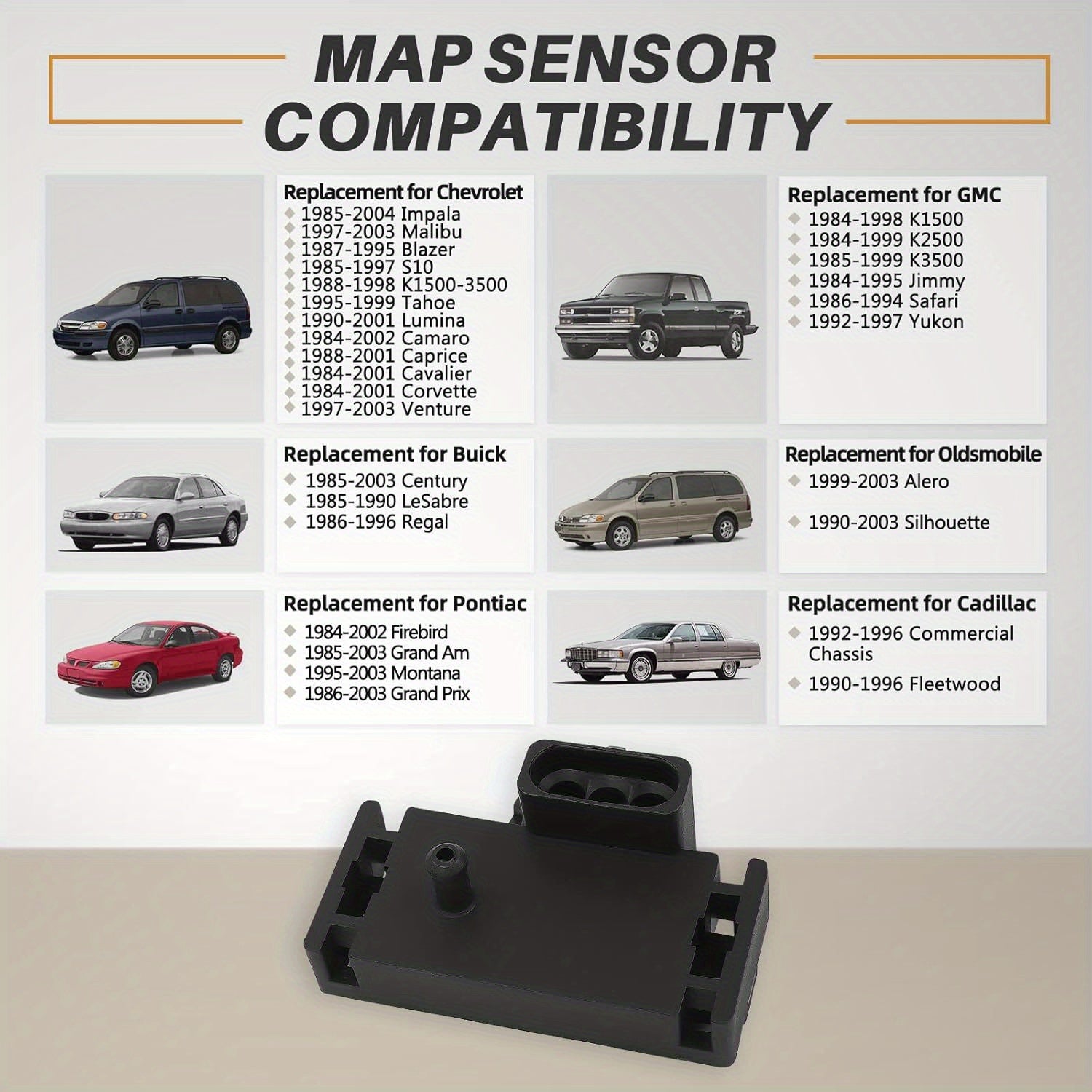 Car Manifold Absolute Pressure MAP Sensor Compatible for GM Vehicles