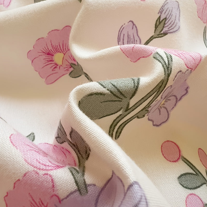 Modern Floral Hypoallergenic Pillowcase Deep Pocket Breathable Polyester for Dorms and Bedrooms