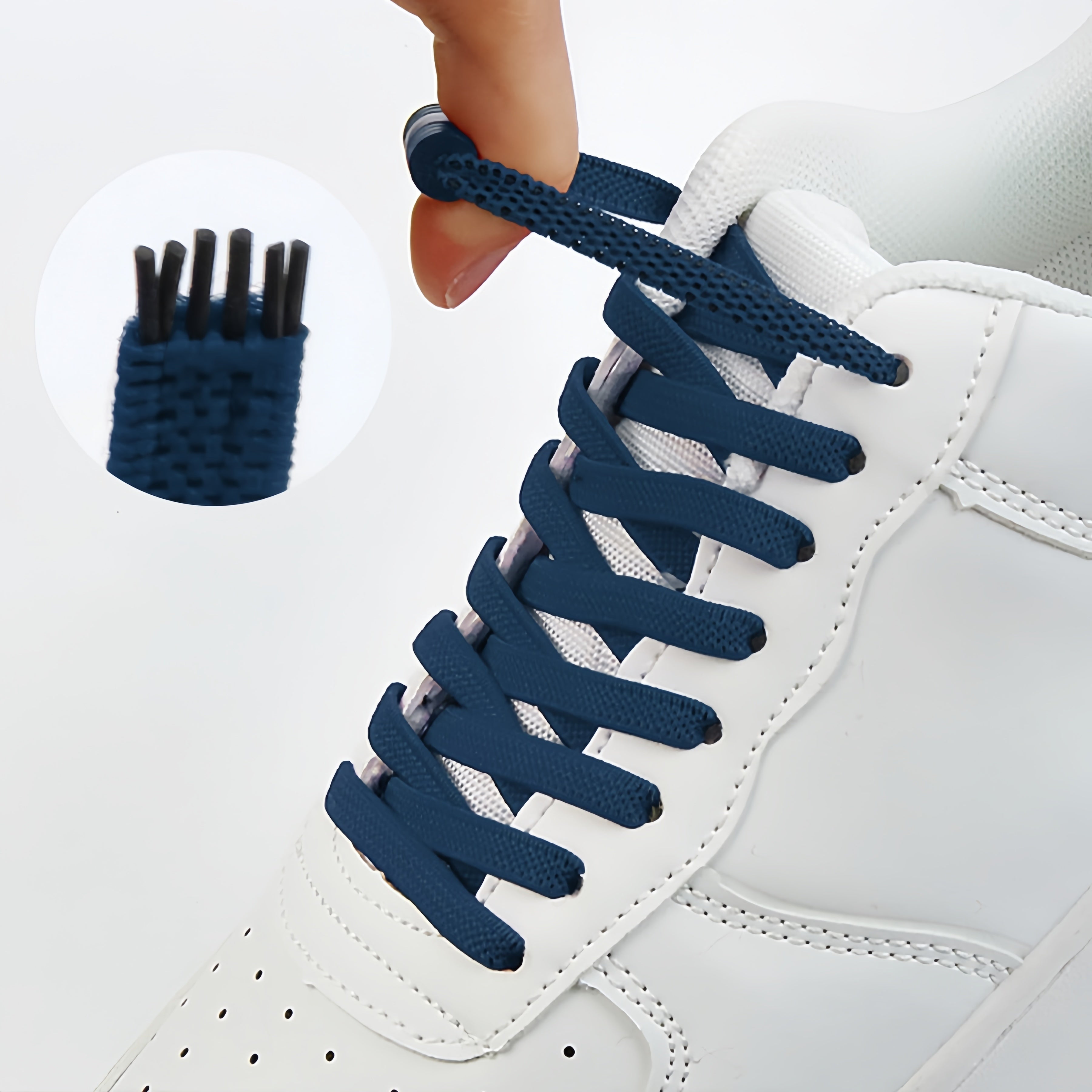 Unisex Elastic Shoelaces No-Tie Comfort Fit with Metal Buckles 109.98cm