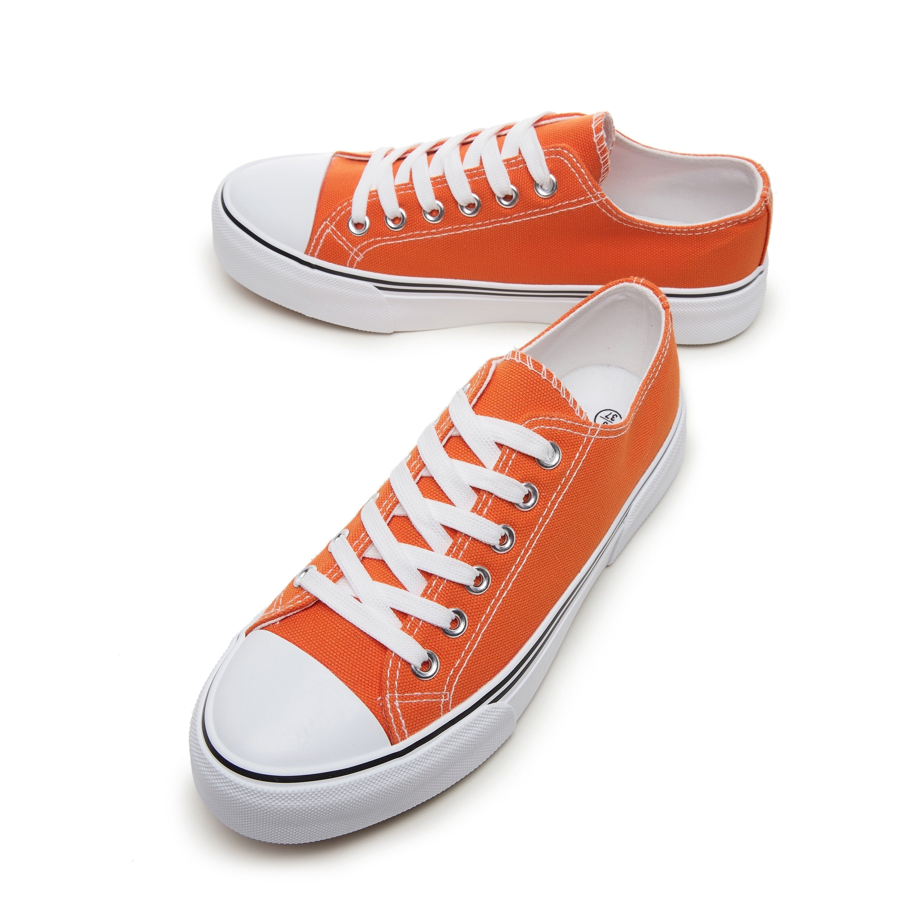 Women's Canvas Sneakers Low Top Solid Color Casual Lightweight Rubber Sole