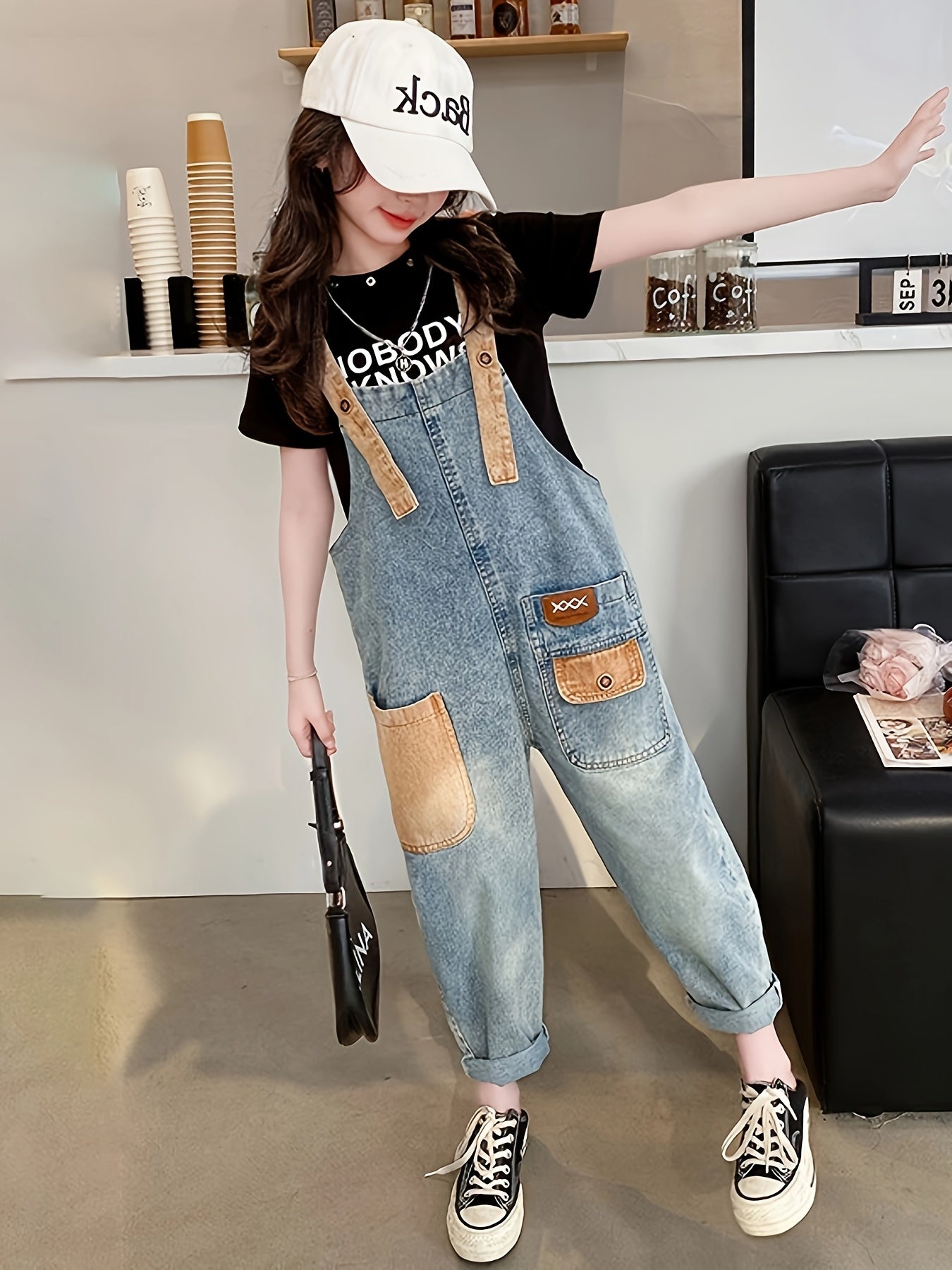 Детские летние джинсовые шорты свободного кроя с мультяшным узором