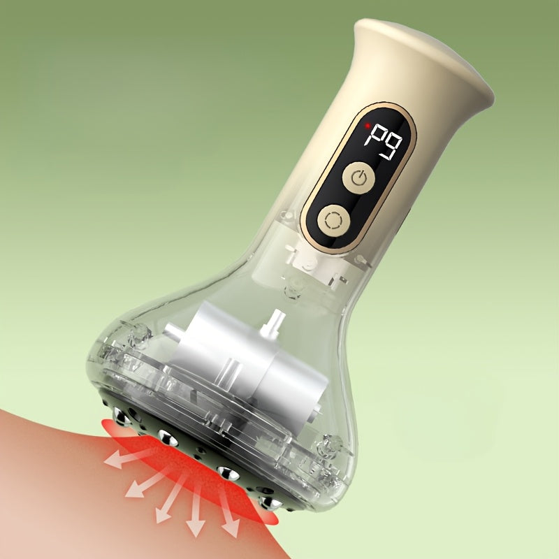 9-Level Adjustable Cupping Massager with Hot Compress USB Rechargeable 1200mAh