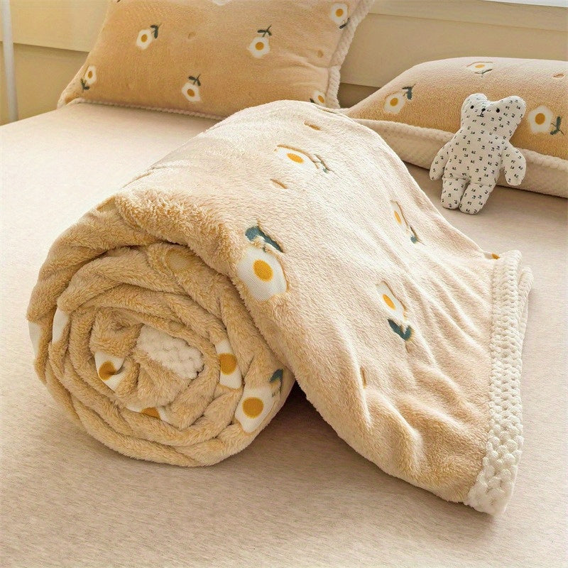 Coral Fleece Throw Blanket Soft Versatile Couch Bed Travel Gift