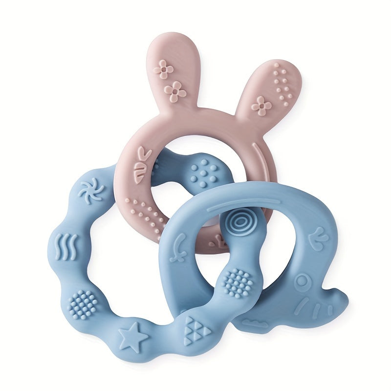 Baby Teether, Rabbit-Shaped Silicone, BPA-Free, Gentle on Gums, Soothing for Babies and Toddlers