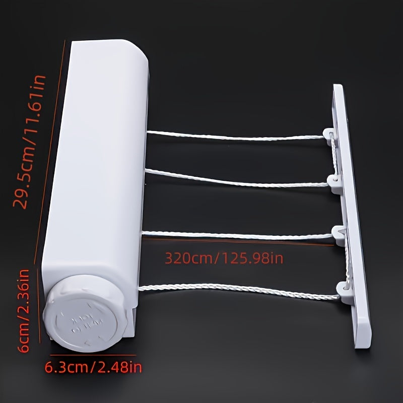 Retractable Clothesline 3.75M Indoor Laundry Line for Clothes Towels and Pants