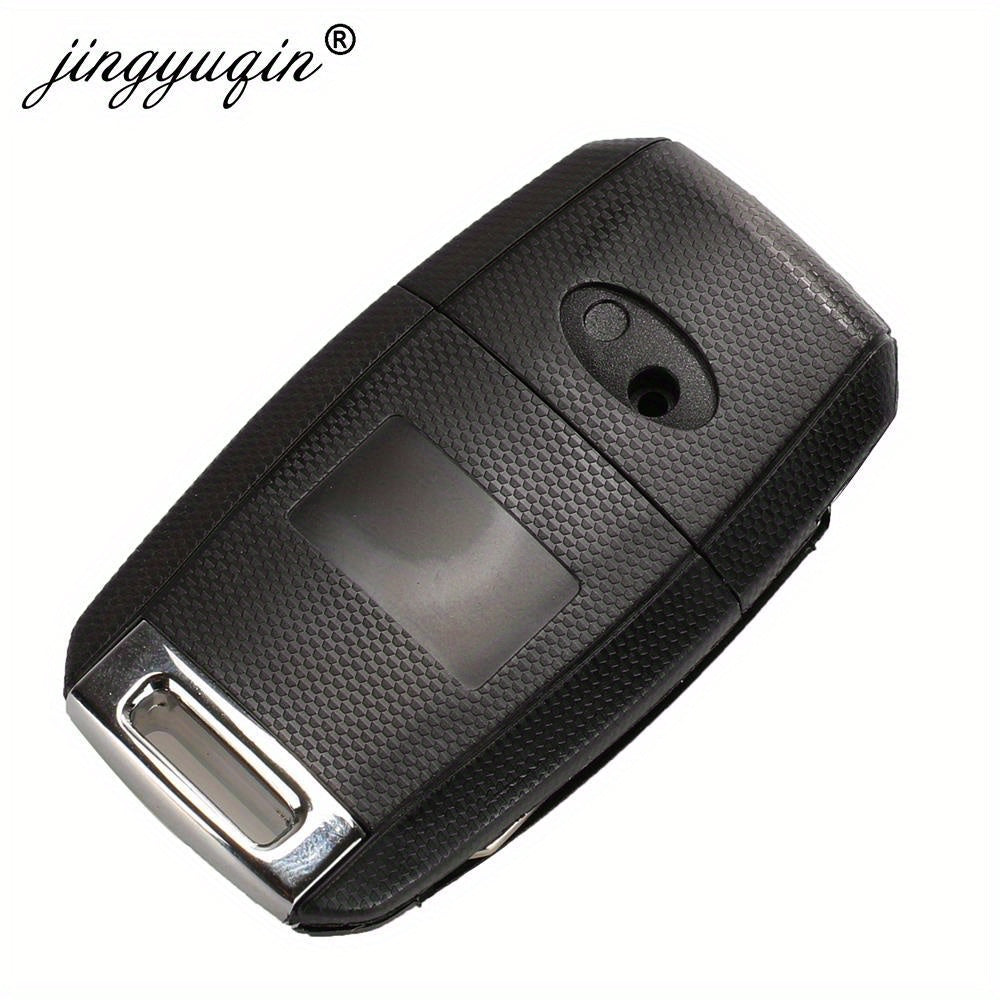 Flip Remote Key Shell Black ABS Car Fob Housing Replacement for SUV Sedan