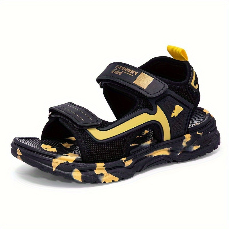 Kids' Open-Toe Camouflage Sandals with Hook and Loop Fastener for Boys Summer Outdoor Activities