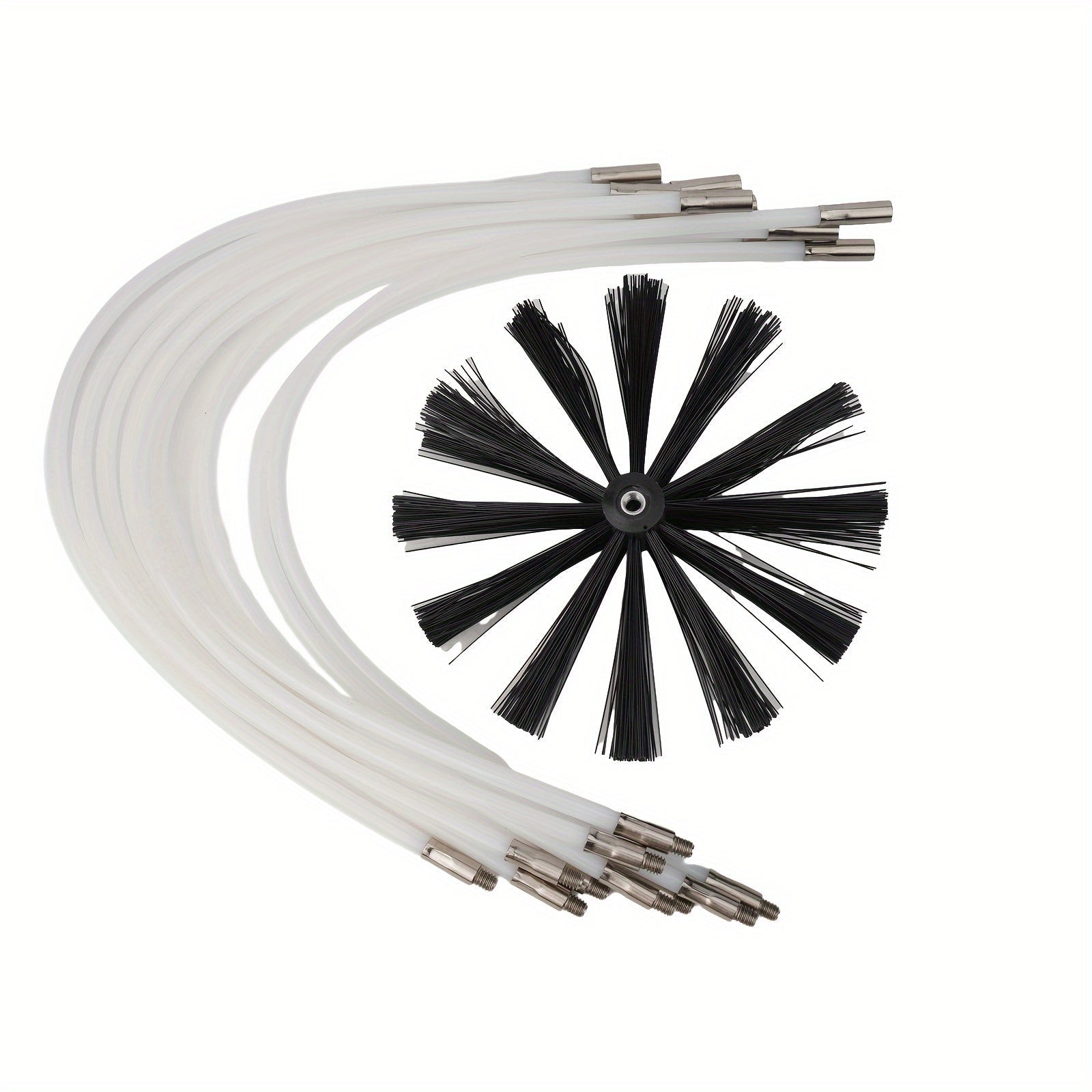 Chimney Dryer Pipe Cleaning Brush Set with 4 Rods and 60cm Brush Rod