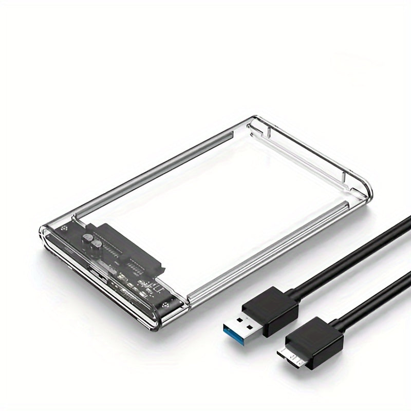 Transparent USB 3.0 External Hard Drive Enclosure for 2.5 Inch SATA HDD SSD