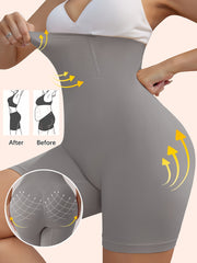 Women's High-Waist Tummy Control Shapewear Shorts Seamless Knit Polyamide Solid