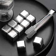 Set of 8 Stainless Steel Whiskey Stones Reusable Ice Cubes for Drinks No Melting