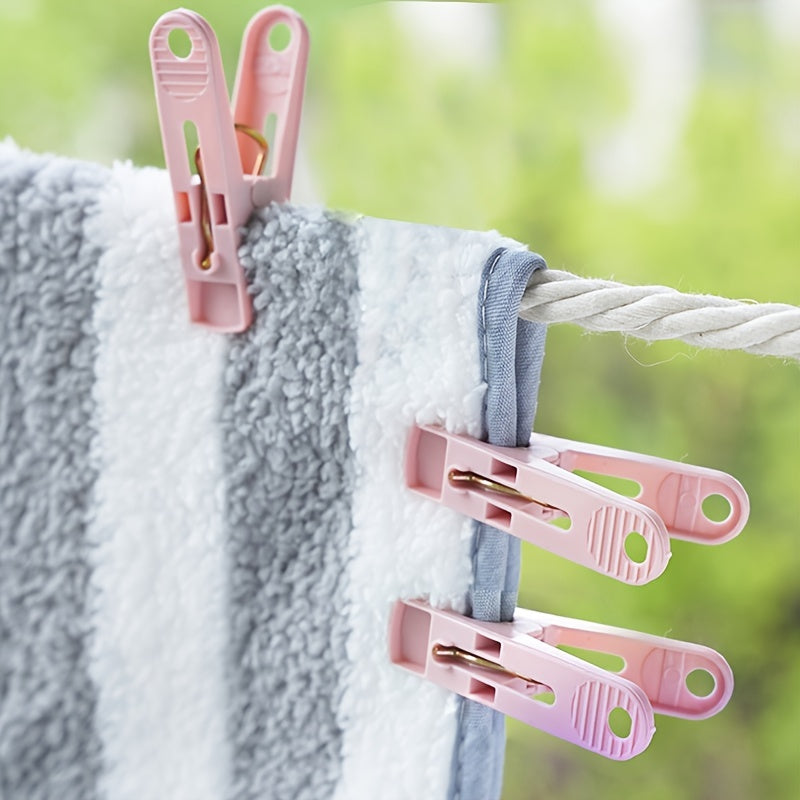 Juego de 30 pinzas de ropa de plástico con cesta, clips de secado, a prueba de viento, pequeños pinchos