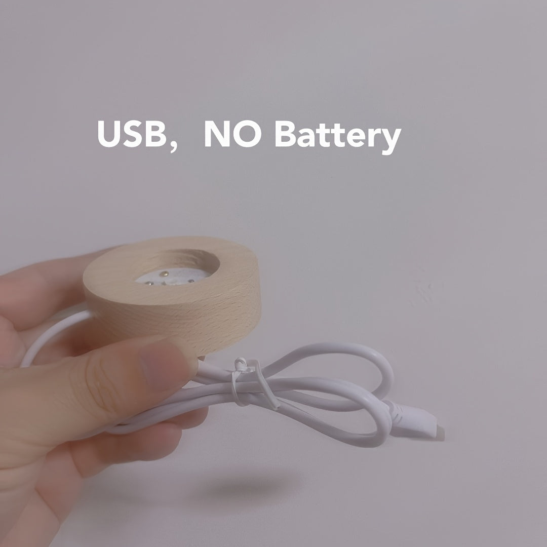 3D Crystal Ball Night Light with LED Lamp Holder for Gifts and Decor