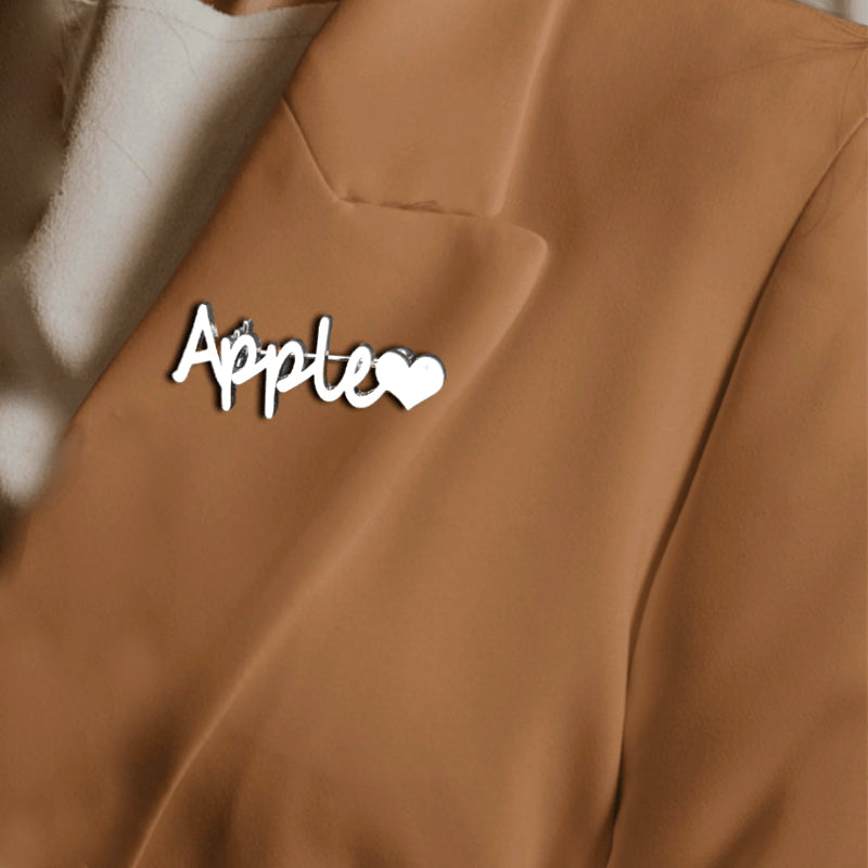 Stainless Steel Custom Name Brooch for Women Men Gift for Mom Dad Bridesmaid