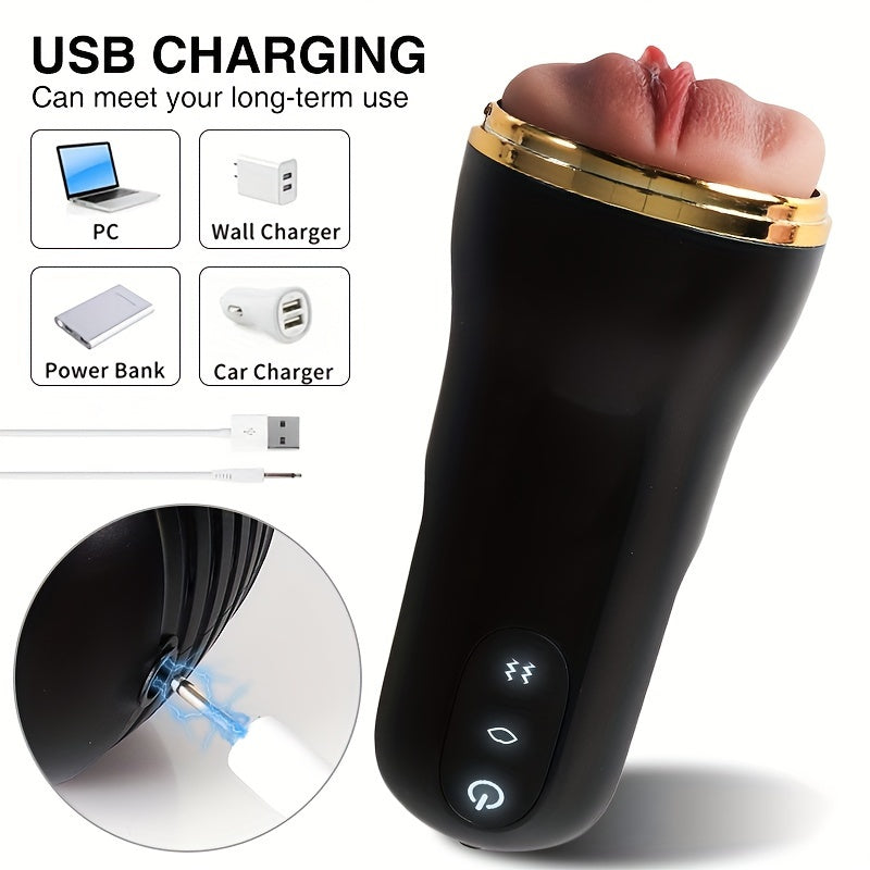 Male Adult TPE Rechargeable Vibrating Cat Ear Stimulator