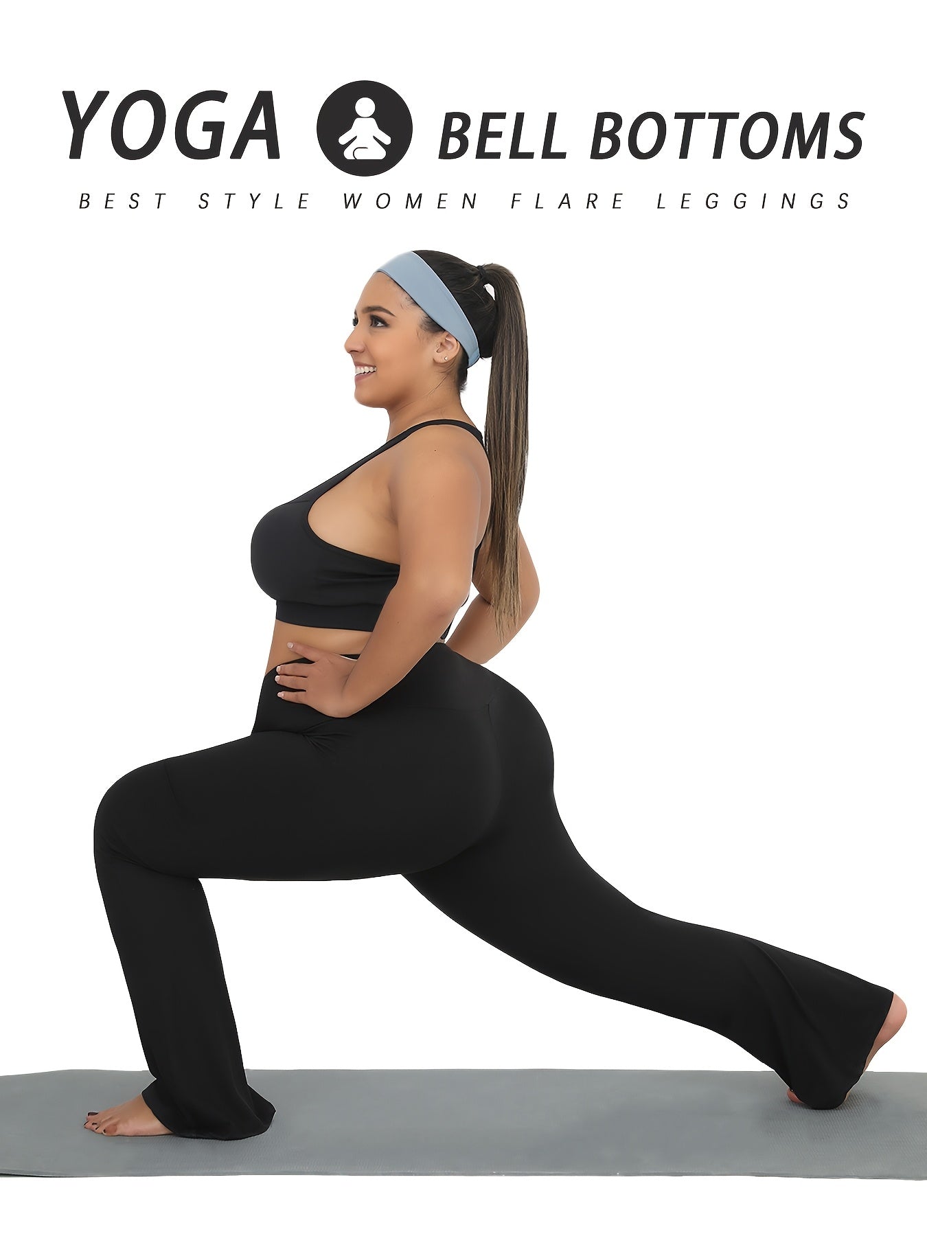 Plus Size Women's Soft High Waist Flare Pants Tummy Control Bootleg Leggings