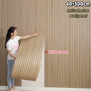 Self-Adhesive 3D Wall Panel Vinyl Curved Edges Shapes and Stripes Style for Ceilings and Partitions