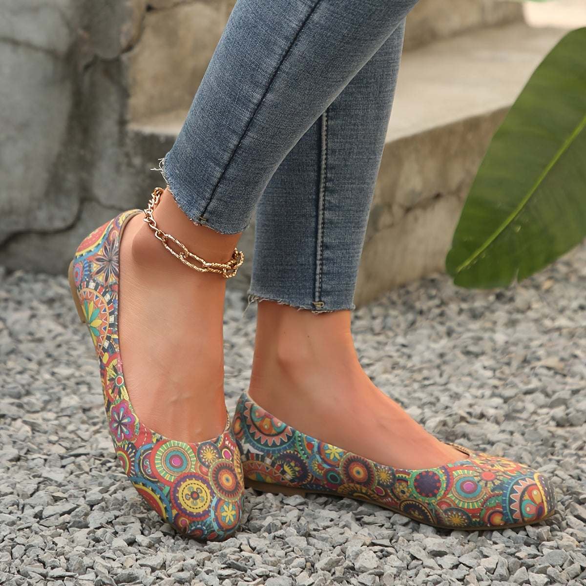 Women's Flat Shoes Bohemian Style Light Comfortable for Independence Day