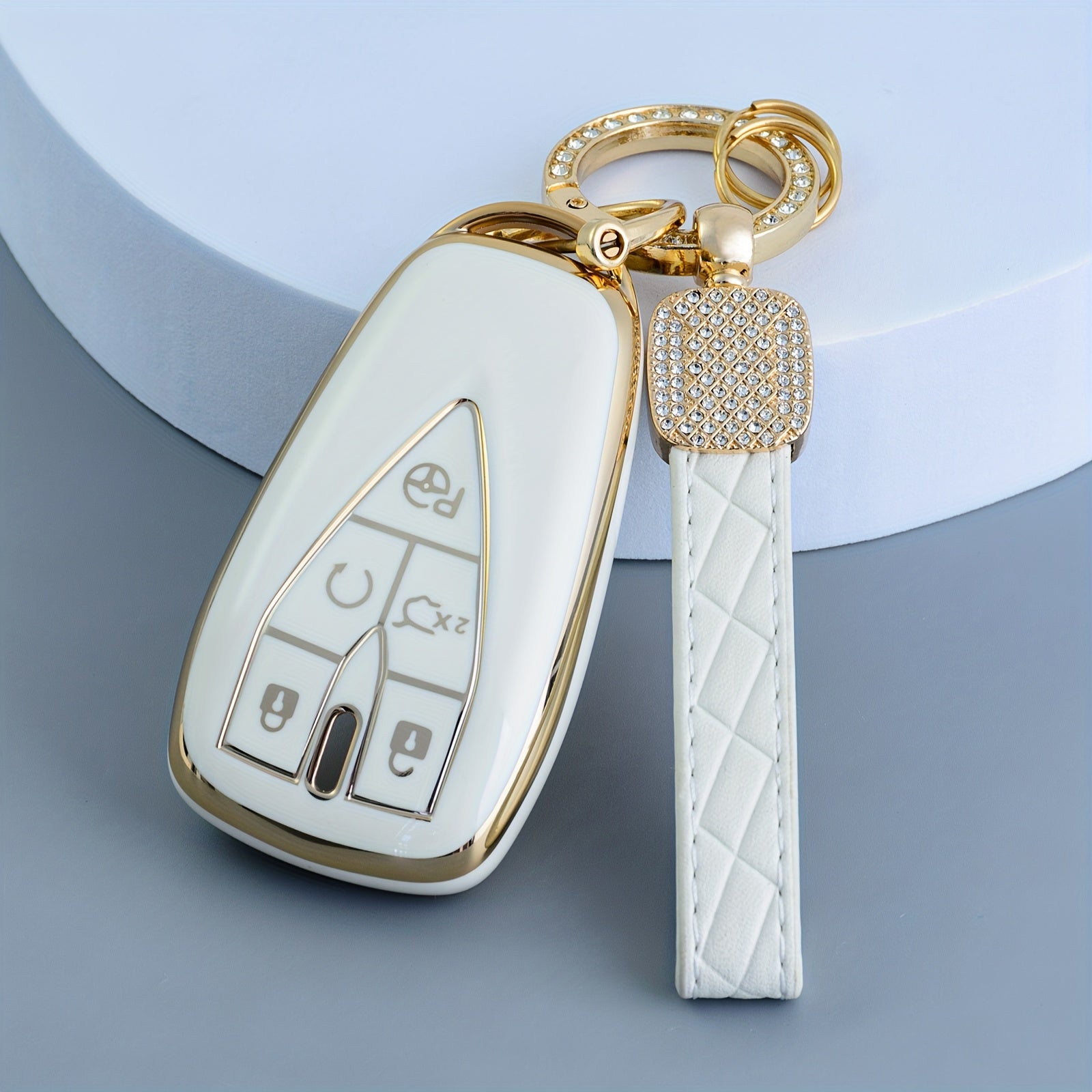 Universal TPU Key Fob Cover Black and Gold Durable Waterproof Car Key Protector