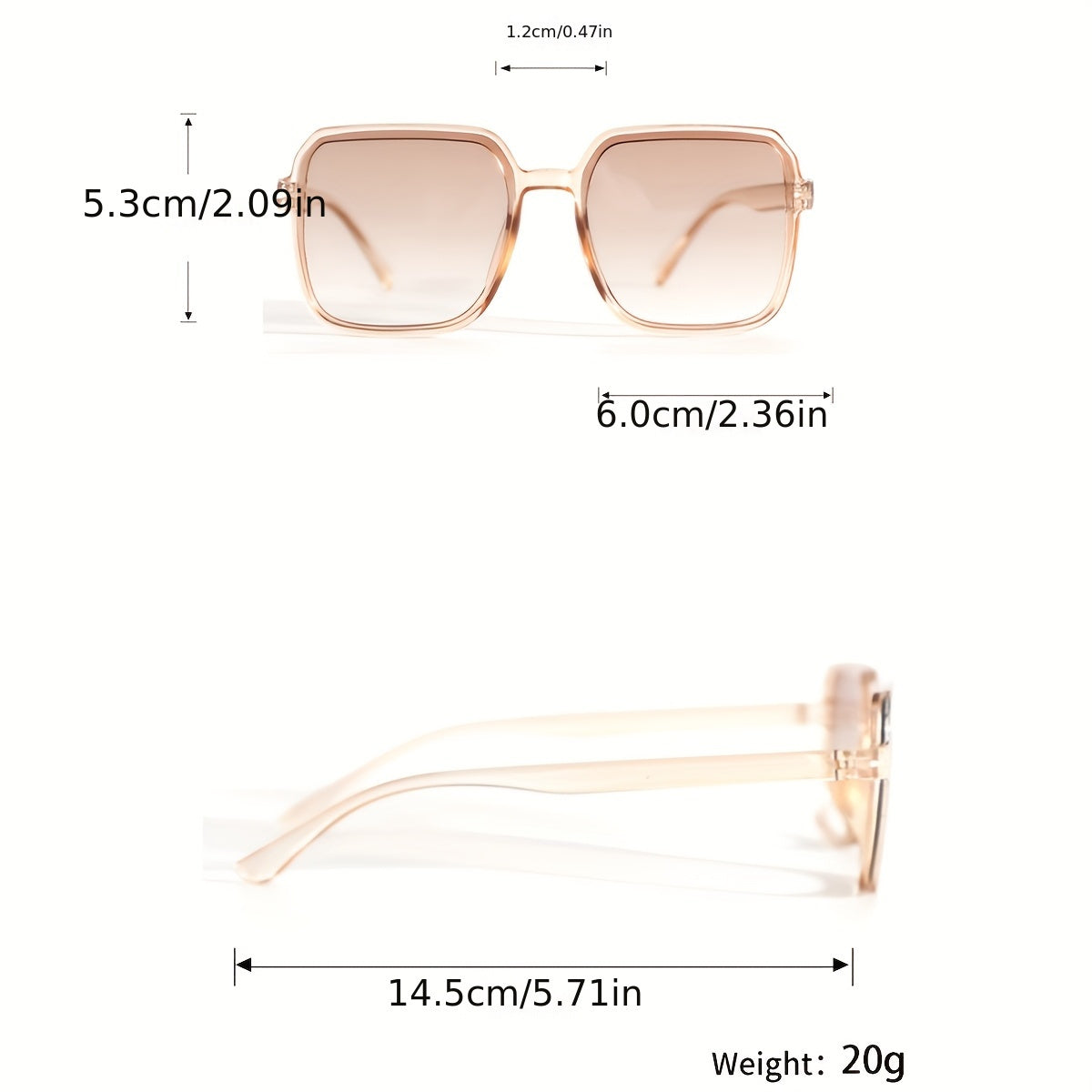 5-Pack Women's Oversized Square Glasses with Anti-Reflective PC Lenses and Plastic Frames