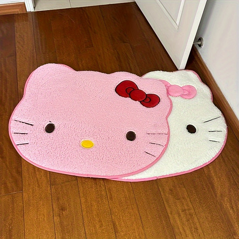 Non-Slip Hello Kitty Plush Door Mat Absorbent Carpet for Home Bedroom Decor