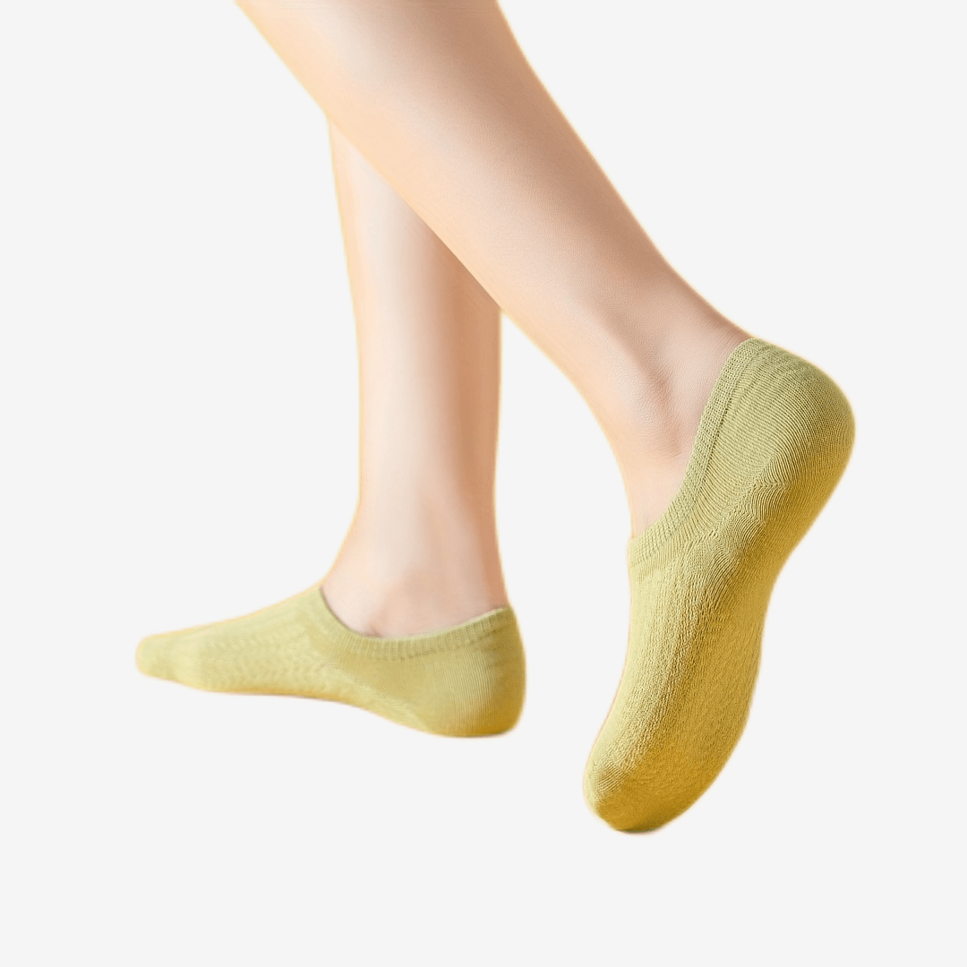 Women's Invisible Mesh Boat Socks Solid Color 5 Pairs