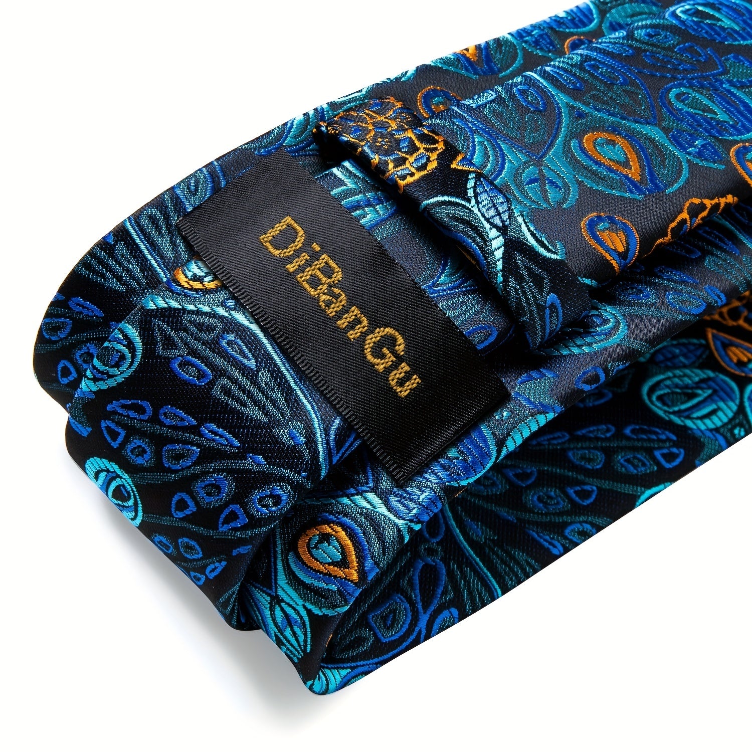 Men's Blue Paisley Striped Tie Handkerchief Cufflinks Wedding Accessories Set