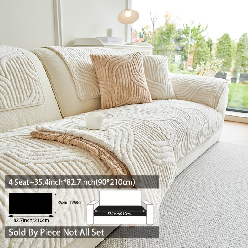 Zamonaviy Jacquard T-qoʻshiq qoplamasi, armchairdan bo‘lakli divanlargacha, sirpanmaydigan velvettan tayyorlangan