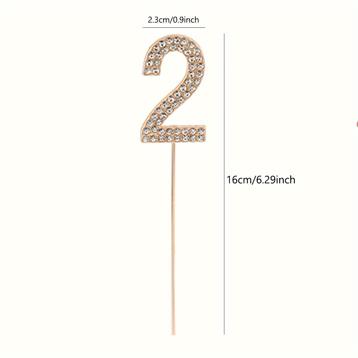 Gold or Silver Rhinestone Cake Topper for Birthdays Weddings and Showers