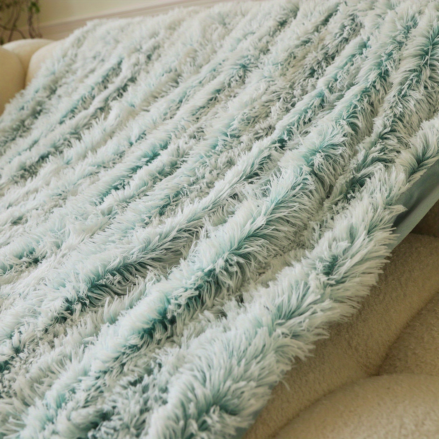 Double Layer Plush Sofa Blanket for Couch Bed and Office Warm Cozy Soft