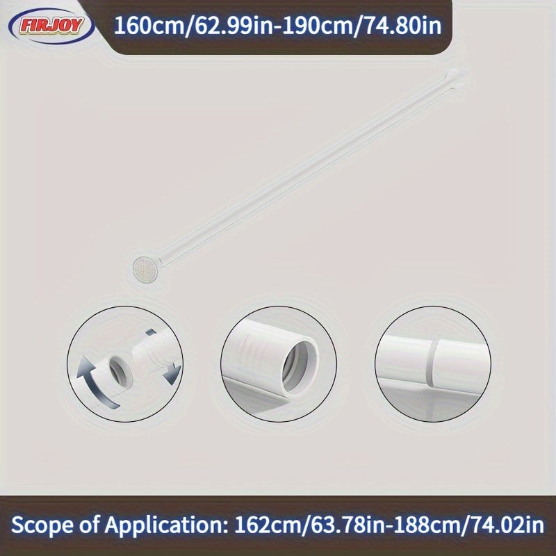 Adjustable Stainless Steel Shower Curtain Rod No-Drill Extendable for Bathroom