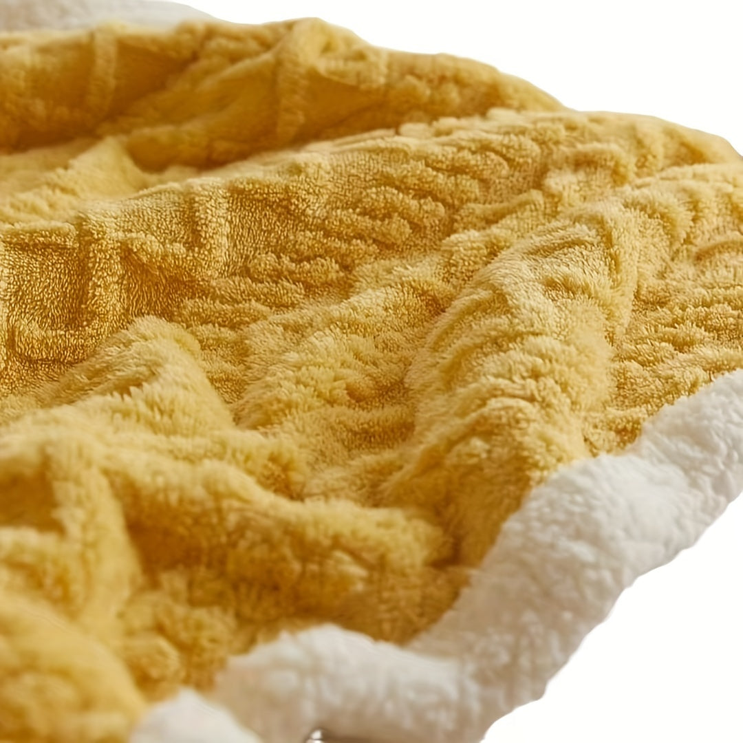 Manta de felpa de tafeta ultra suave amarilla para sofá, cama, viaje y calor