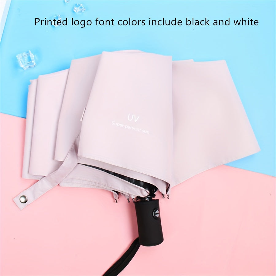 Paraguas automático plegable con protección UV y 8 varillas para hombres y mujeres