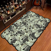 Festive Dollar Bill Pattern Carpet for Living Room or Bedroom Soft and Comfortable