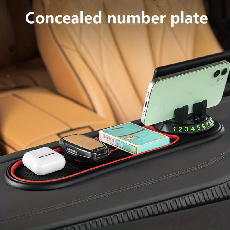 Universal PVC Anti-Slip Car Mat with Novelty Patterned Dashboard Grip and Phone Holder